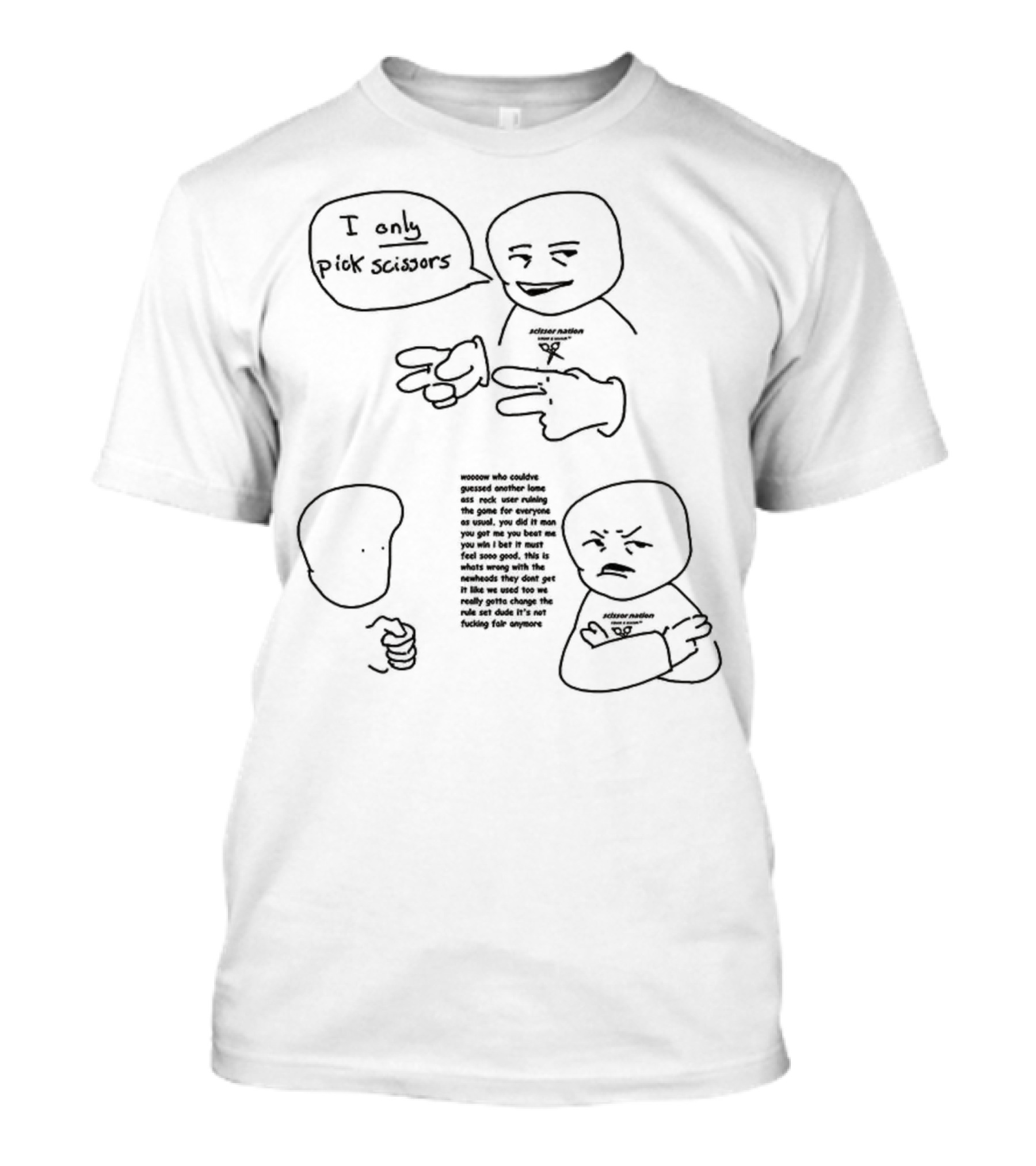 Rock Paper Scissors Joke I Only Pick Scissors Meme Comic T-Shirt
