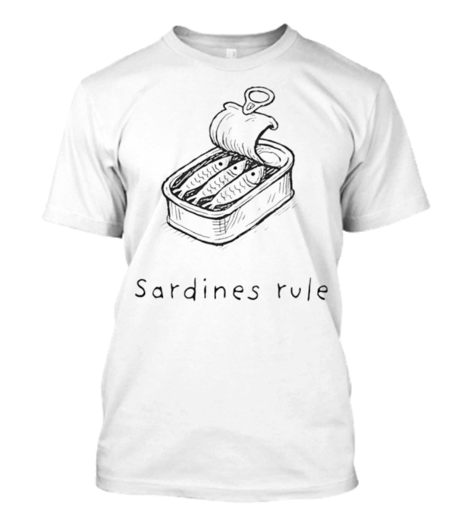 Sardines Rule Fish Tin Can Illustration T-Shirt