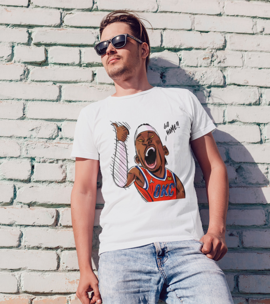 Oklahoma City Thunder Basketball OKC Go Home Cartoon Player T-Shirt