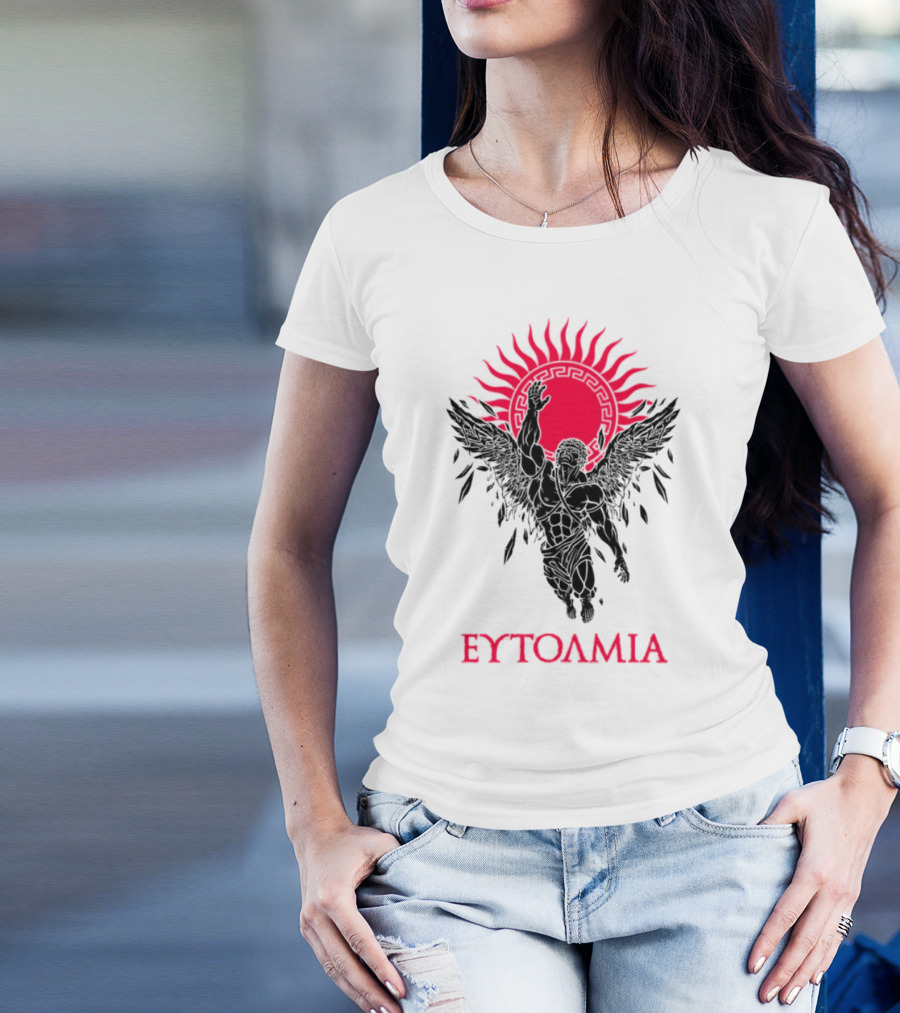 Ευτολμια Angel Silhouette With Rising Red Sun T-Shirt
