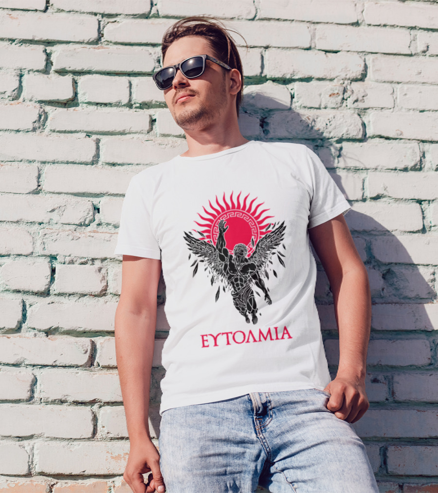 Ευτολμια Angel Silhouette With Rising Red Sun T-Shirt
