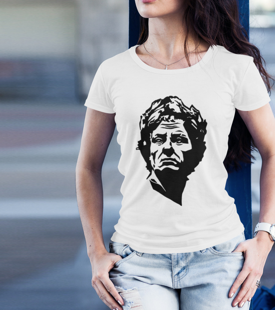 Daily Roman Updates Julius Caesar Line Art Sketch T-Shirt