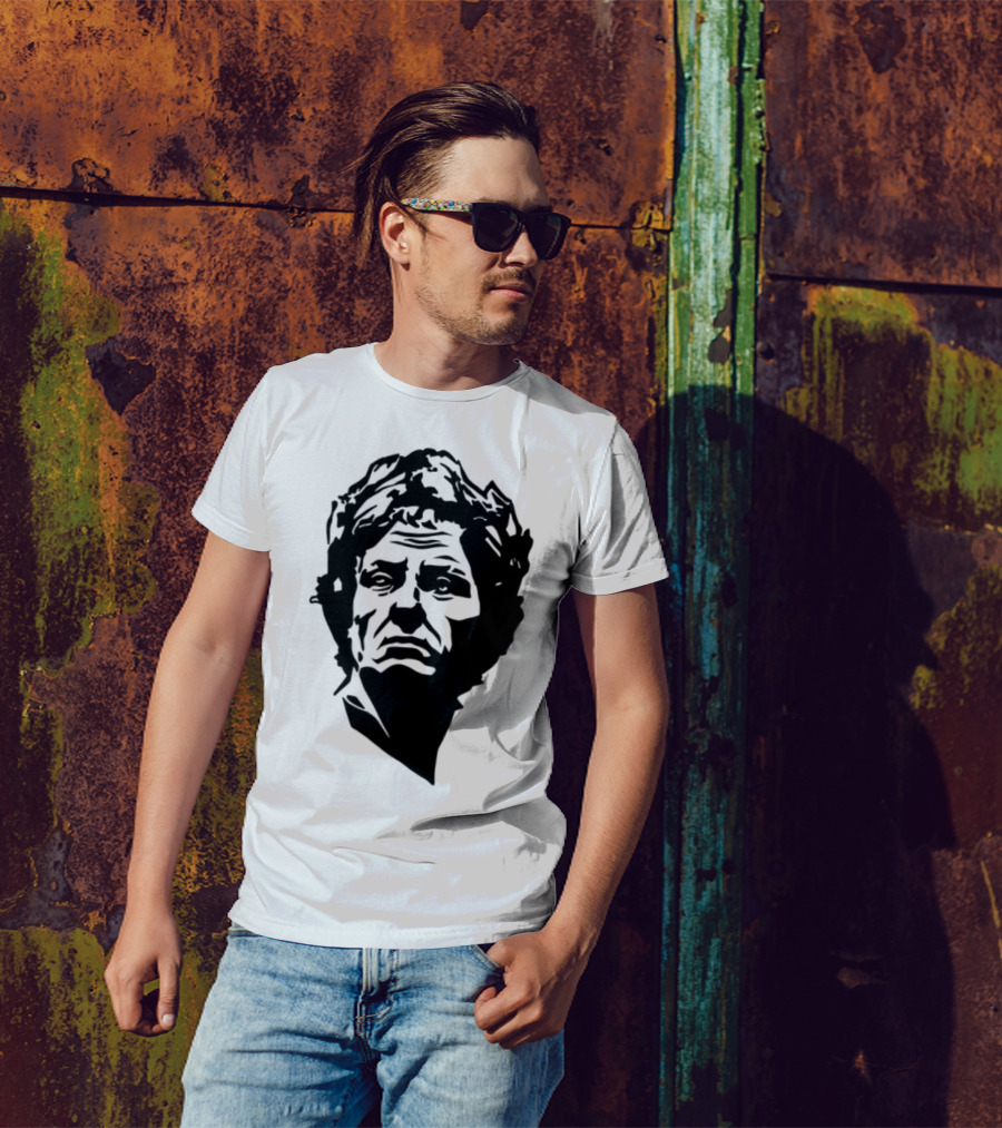 Daily Roman Updates Julius Caesar Line Art Sketch T-Shirt