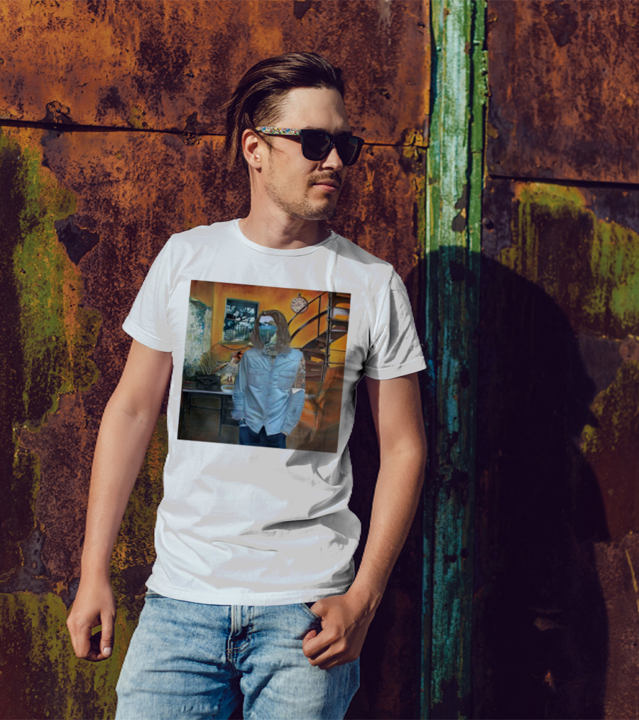 Hozier Album 10 Year Anniversary Surreal Collage Art Blue T-Shirt