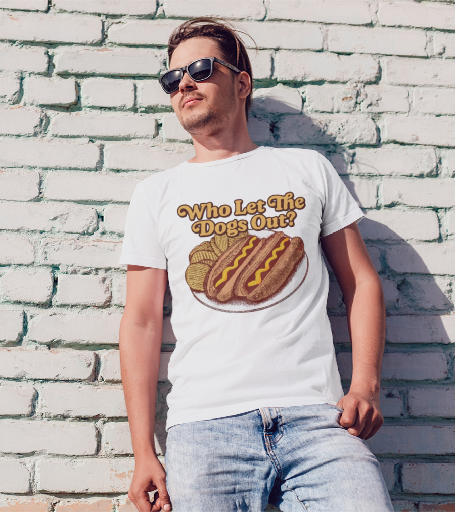 Who Let The Dogs Out Hotdog And Chips Plate MiddleClassFancy T-Shirt