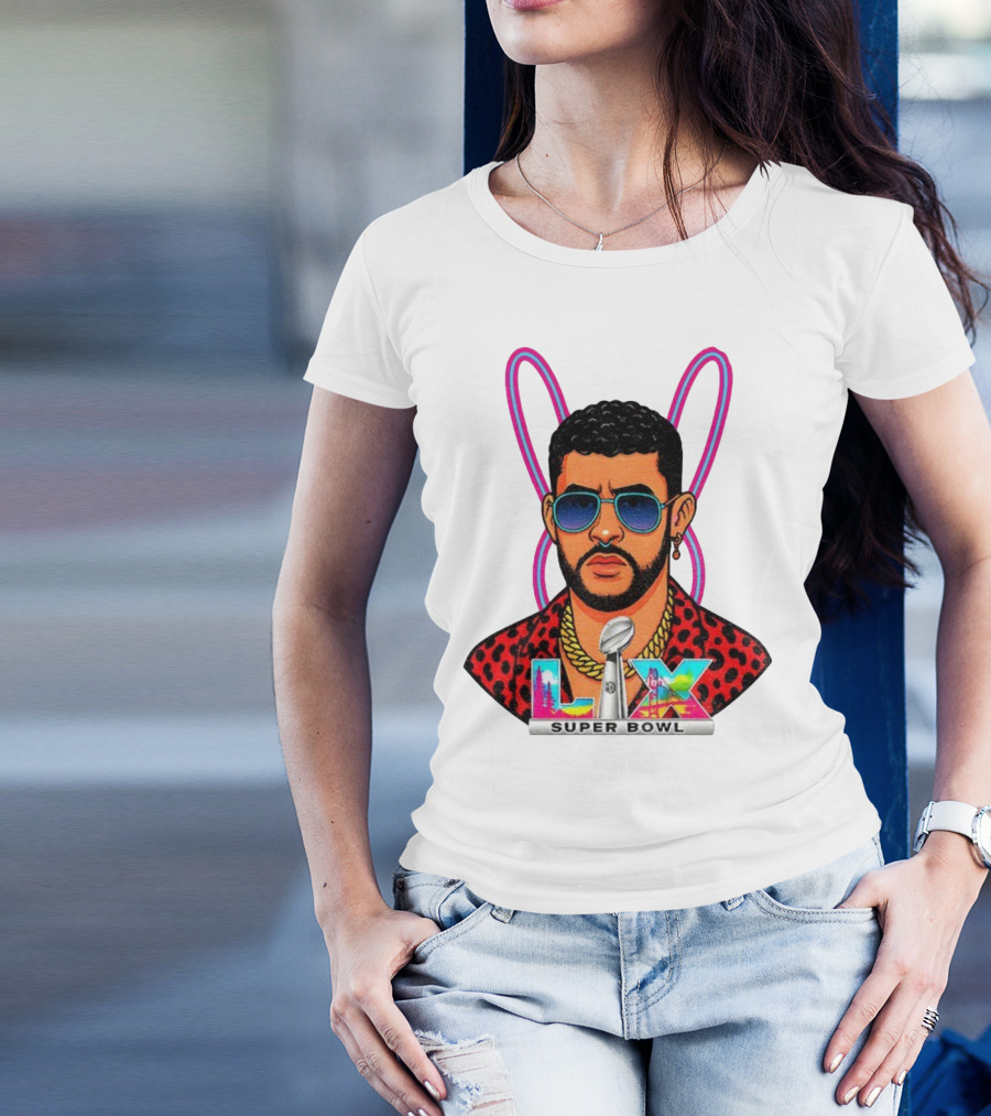 Bad Bunny LIX Super Bowl Puerto Rican Pride NFL Football Boricua T-Shirt