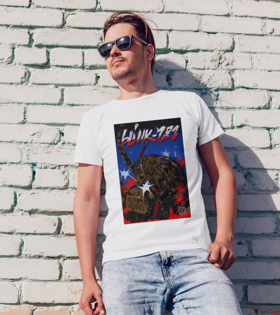 Blink 182 October 5 2025 Palm Desert Goat Starry Night T-Shirt