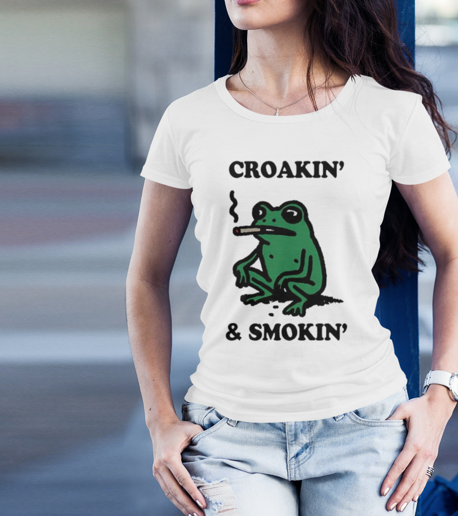 Croakin' And Smokin' Frog With Cigarette T-Shirt