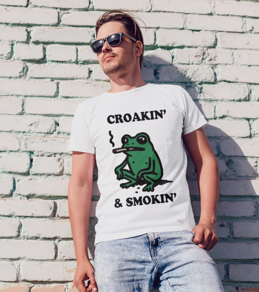 Croakin' And Smokin' Frog With Cigarette T-Shirt