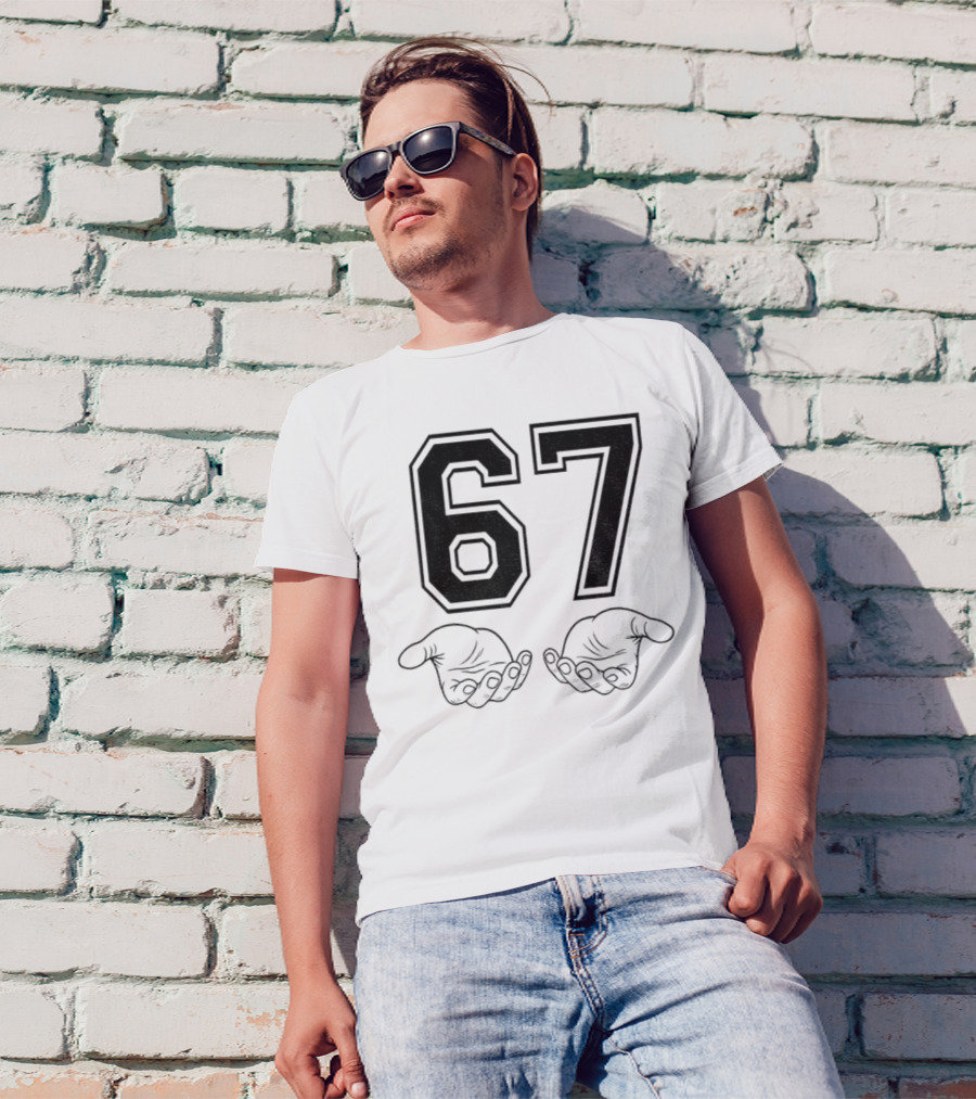Six Seven 6 7 Meme Funny Hands 67 T-Shirt