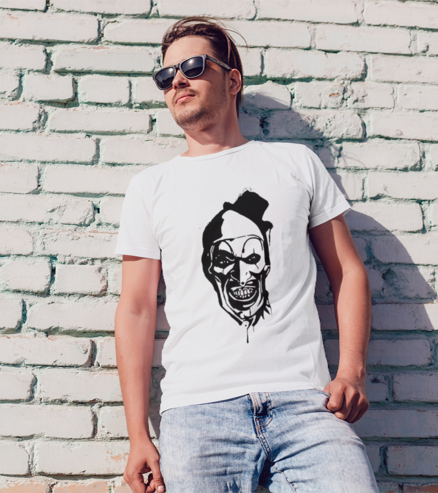 Art The Clown Terrifier Horror Character Face Illustration T-Shirt