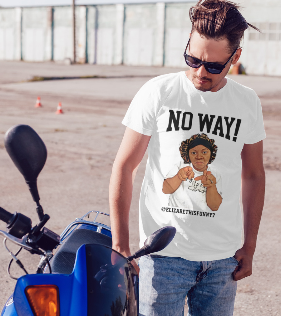 NO WAY Elizabethisfunny7 Surprised Expression Finger Pointing T-Shirt