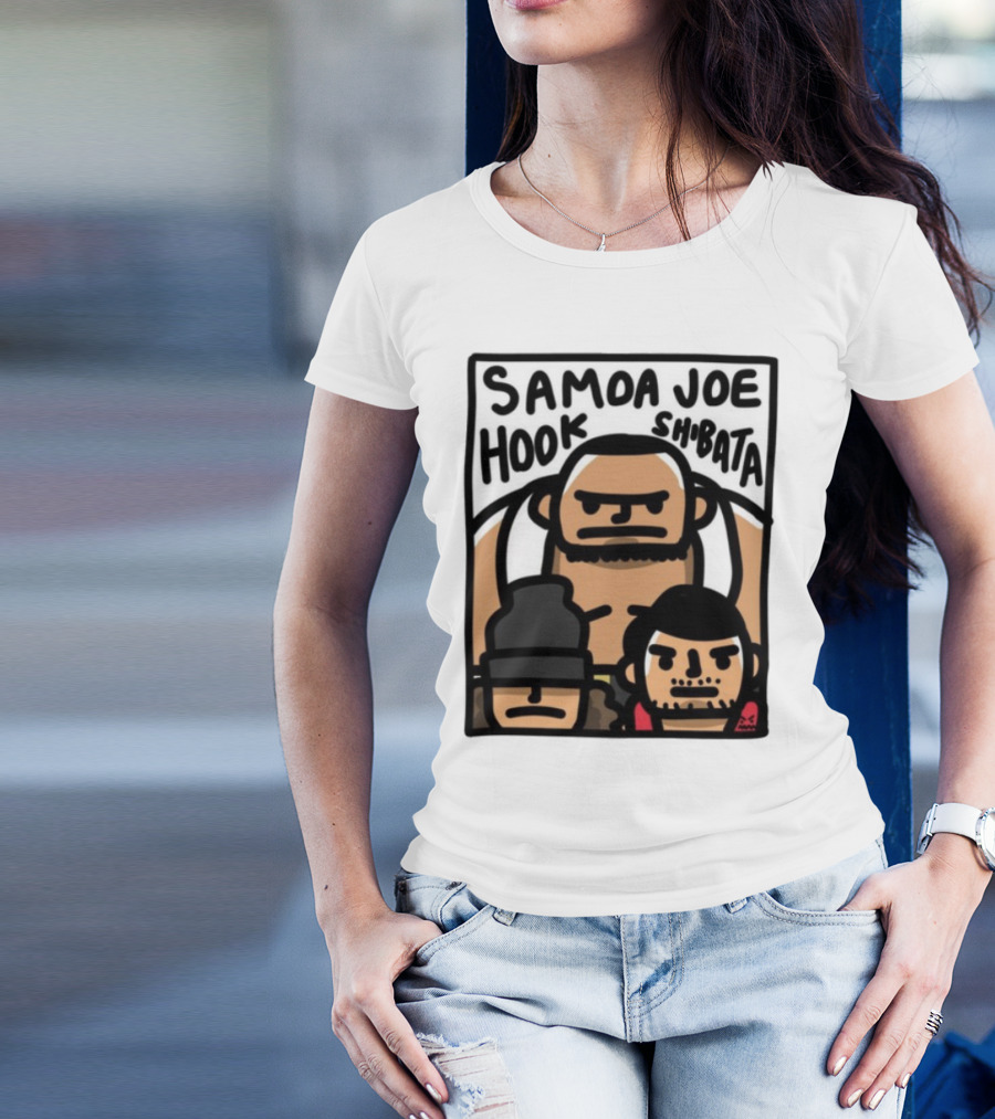 Samoa Joe Hook Shibata Cartoon Characters T-Shirt