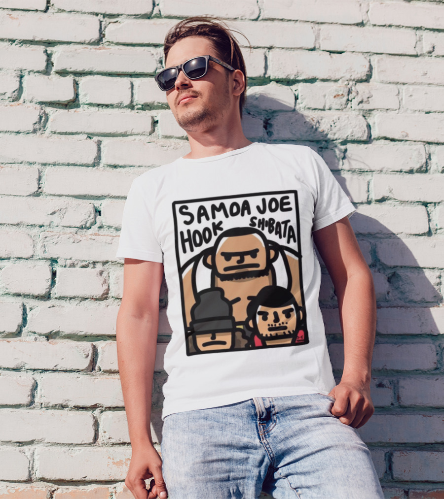 Samoa Joe Hook Shibata Cartoon Characters T-Shirt