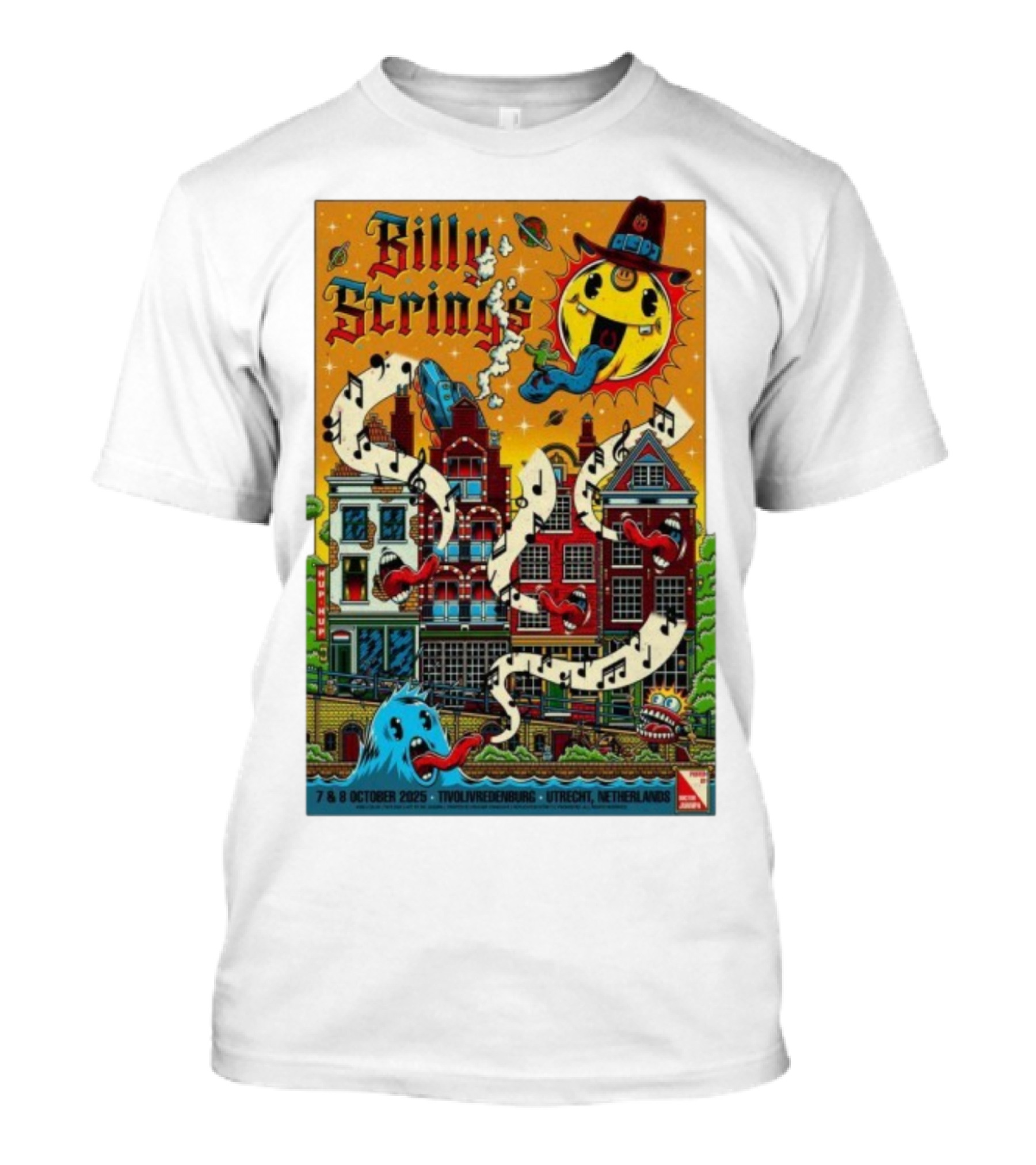 Billy Strings TivoliVredenburg Utrecht Netherlands October 7-8 2025 Music Festival Psychedelic Cityscape Design T-Shirt