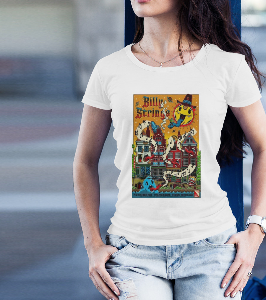 Billy Strings TivoliVredenburg Utrecht Netherlands October 7-8 2025 Music Festival Psychedelic Cityscape Design T-Shirt