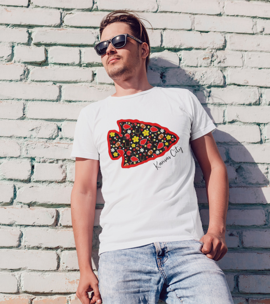 Kansas City Chiefs NFL Football 2025 Pattern Arrowhead T-Shirt