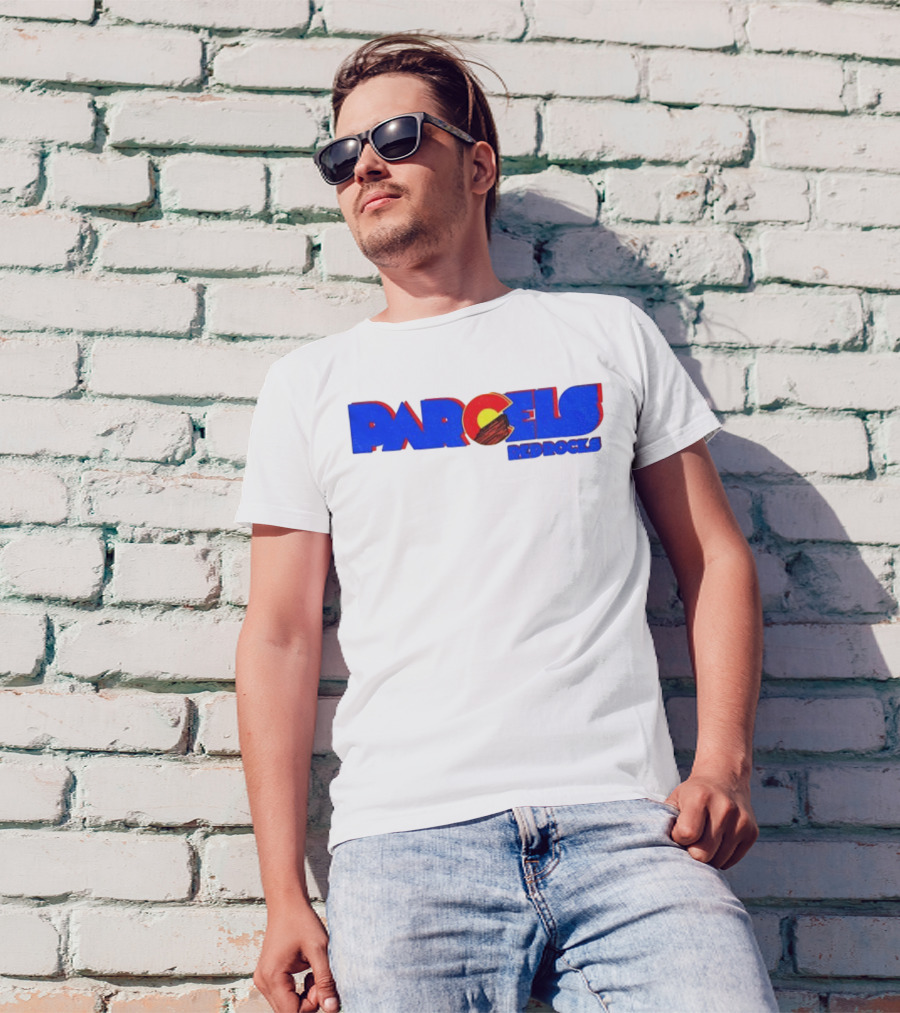 Parcels Red Rocks Colorado Flag Theme T-Shirt