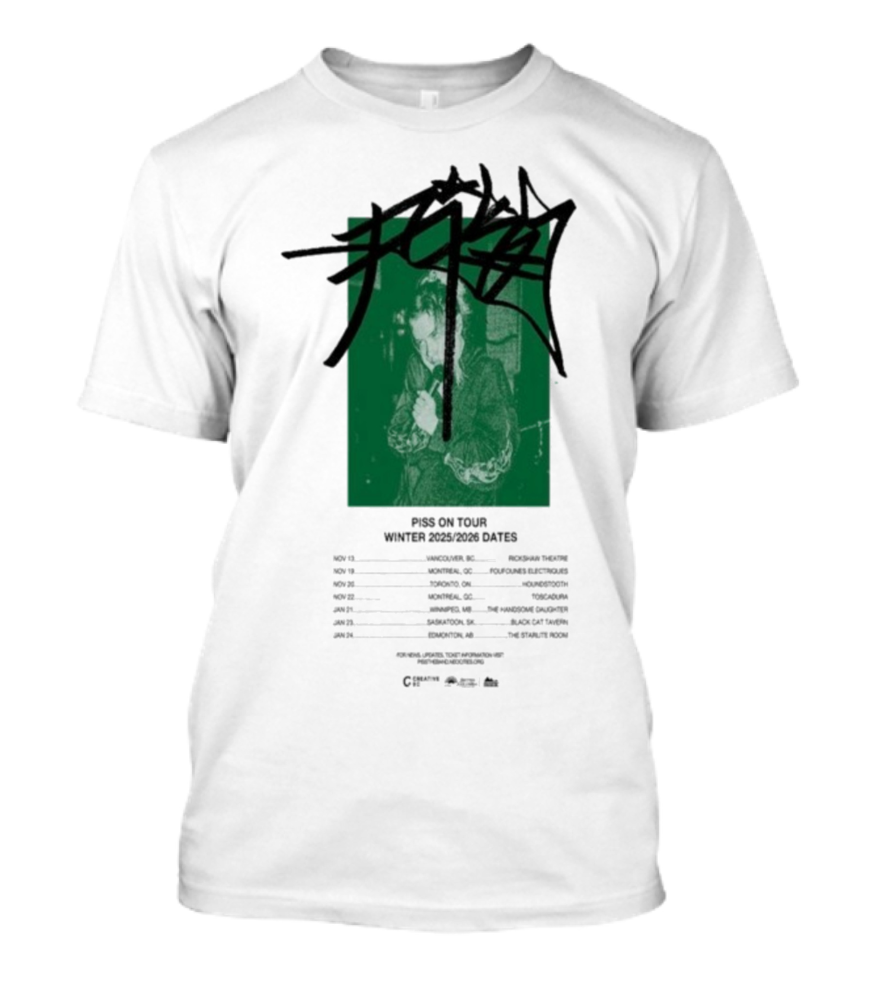 PISS Winter Tour 2025 2026 Dates Featuring Zoviet Sex 徐锐 Stroyka 7 Days Of Sorrow Gnar Dog Smplsmksי T-Shirt