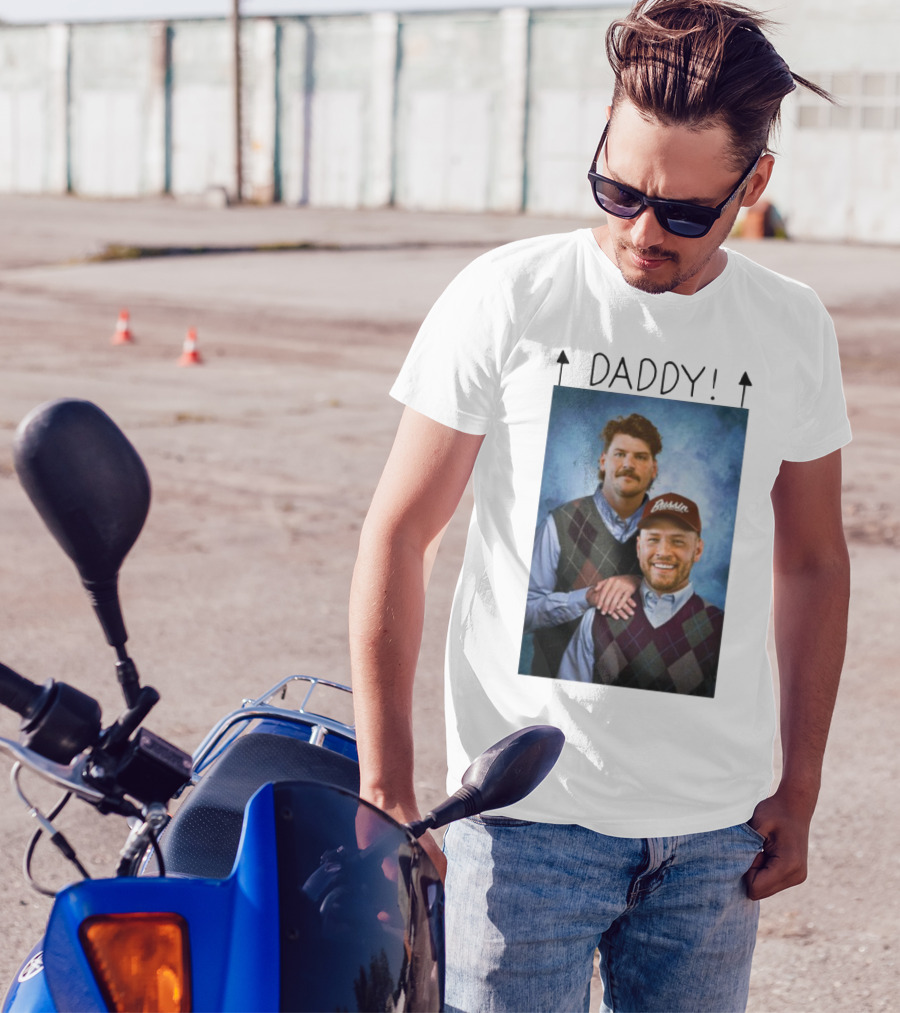 Bussin With The Boys Daddy Vertical Argyle Sweater Duo T-Shirt