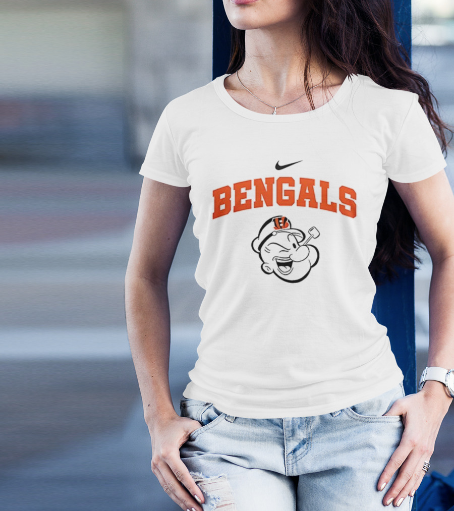 Cincinnati Bengals Popeye Collaboration I Yam What I Yam Football Fan Apparel T-Shirt