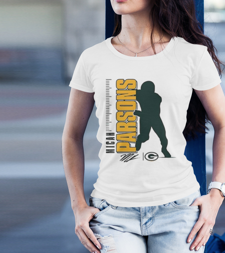 Green Bay Packers Micah Parsons Signature Silhouette T-Shirt