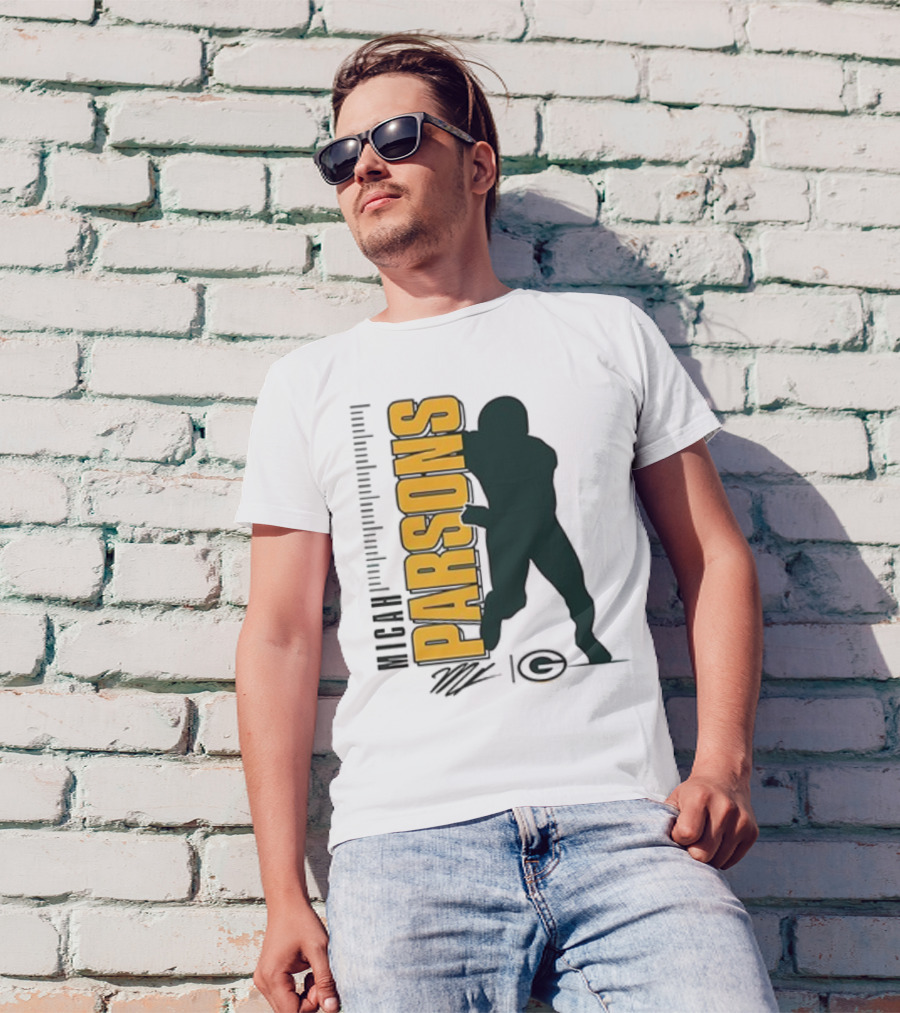Green Bay Packers Micah Parsons Signature Silhouette T-Shirt