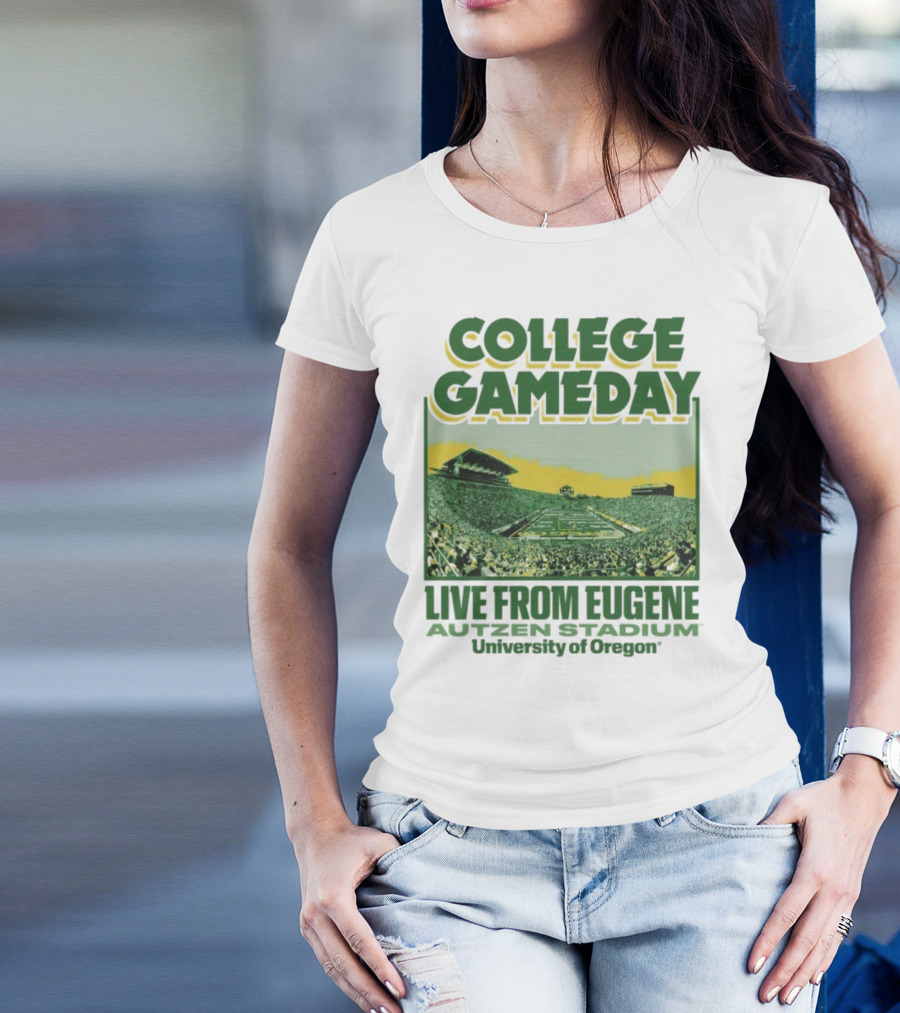College GameDay Live From Eugene Autzen Stadium University Of Oregon T-Shirt