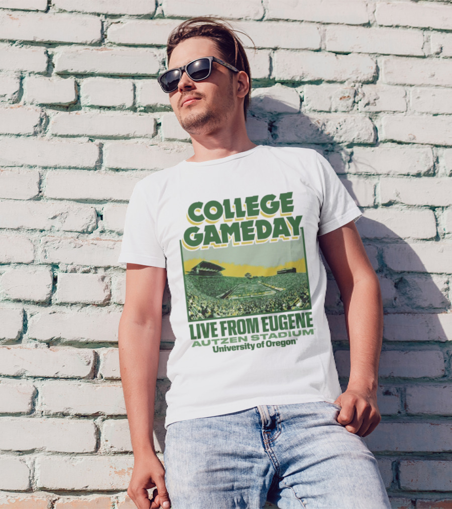 College GameDay Live From Eugene Autzen Stadium University Of Oregon T-Shirt