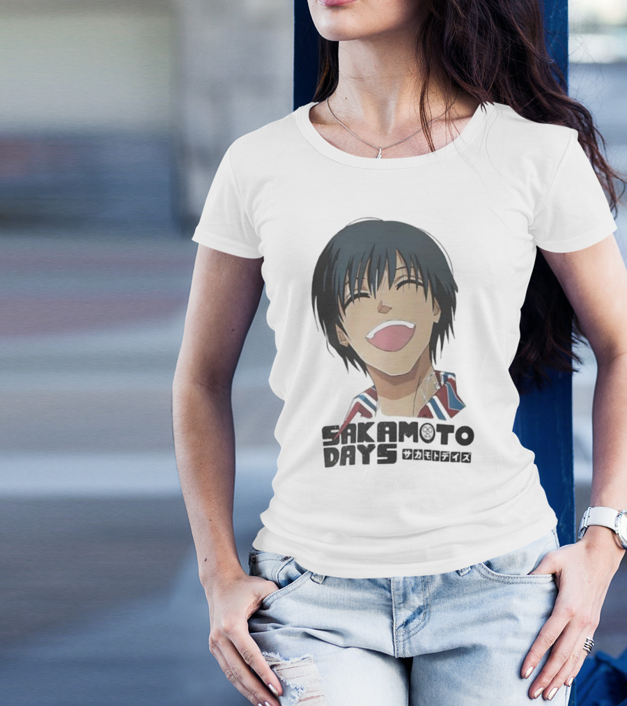 Sakamoto Days Yoichi Nagumo Anime Series Character Laughing Expression T-Shirt