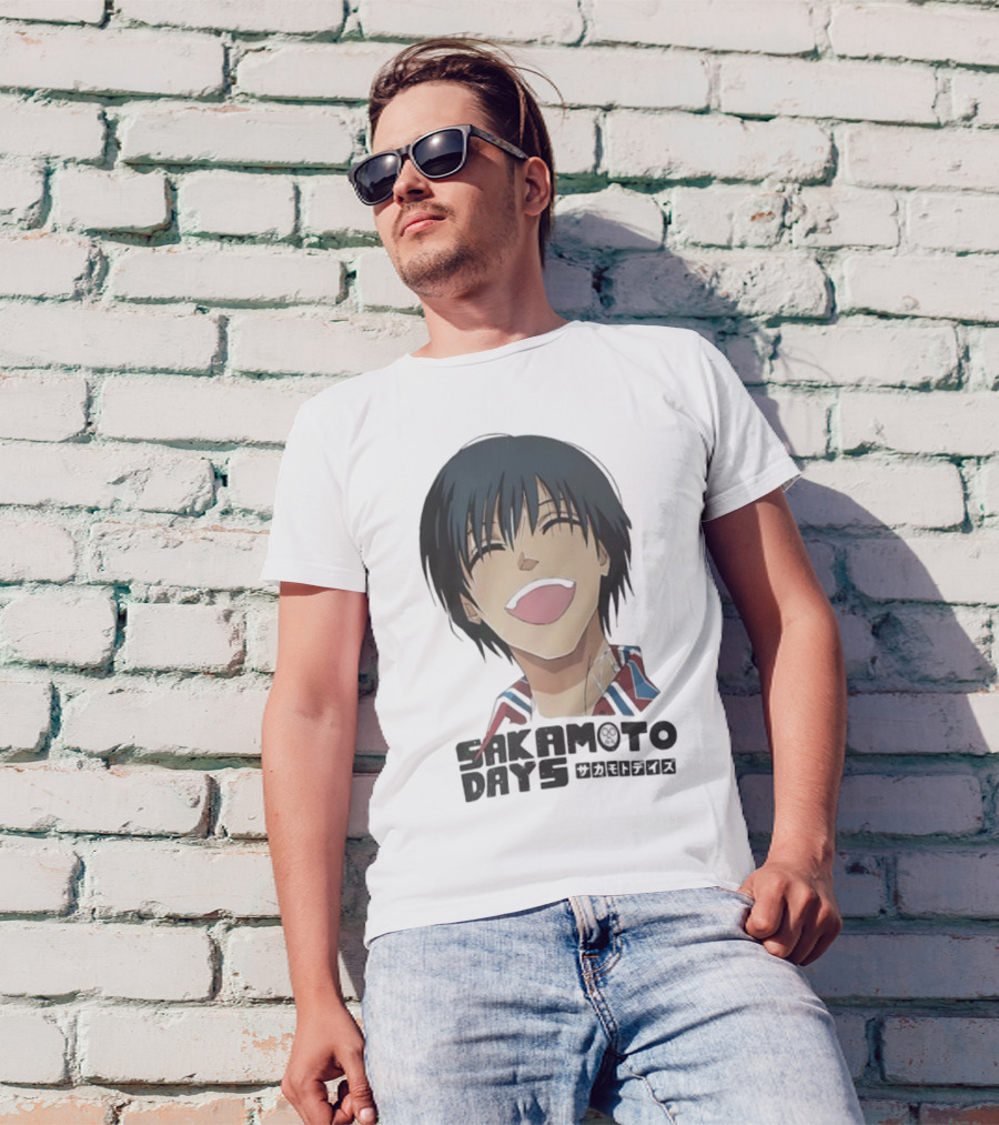 Sakamoto Days Yoichi Nagumo Anime Series Character Laughing Expression T-Shirt