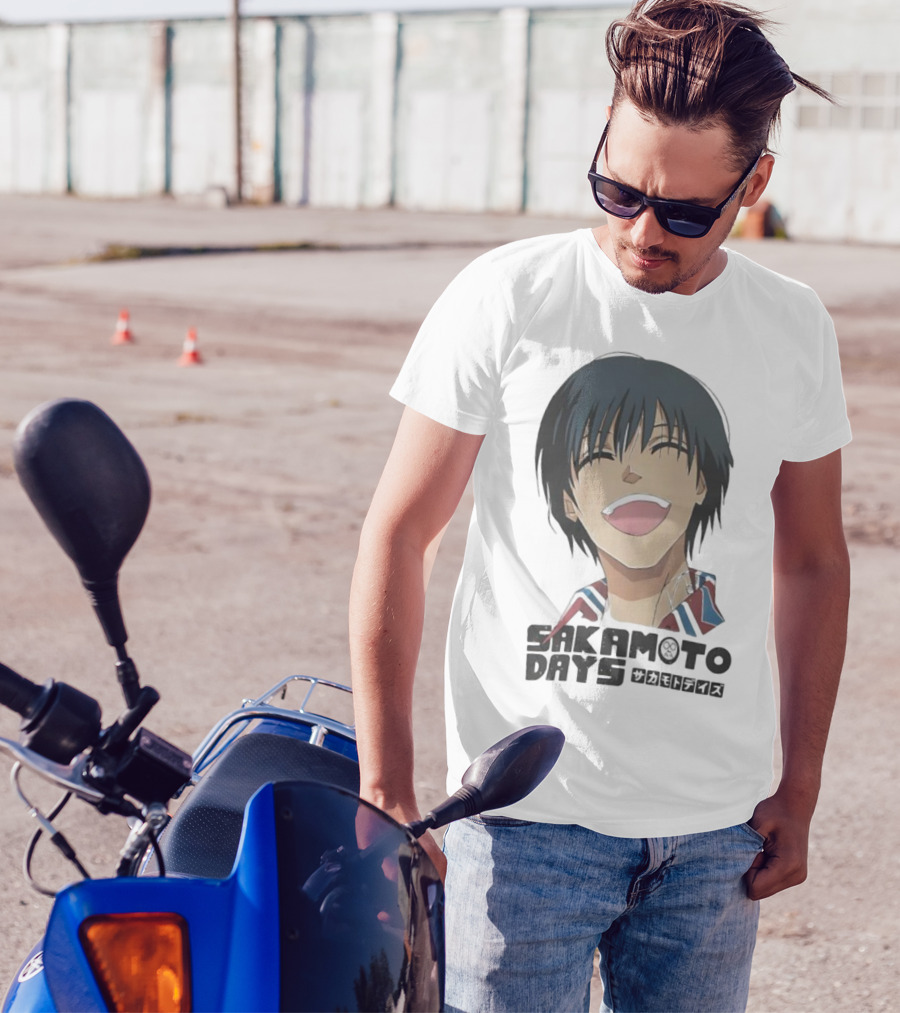 Sakamoto Days Yoichi Nagumo Anime Series Character Laughing Expression T-Shirt
