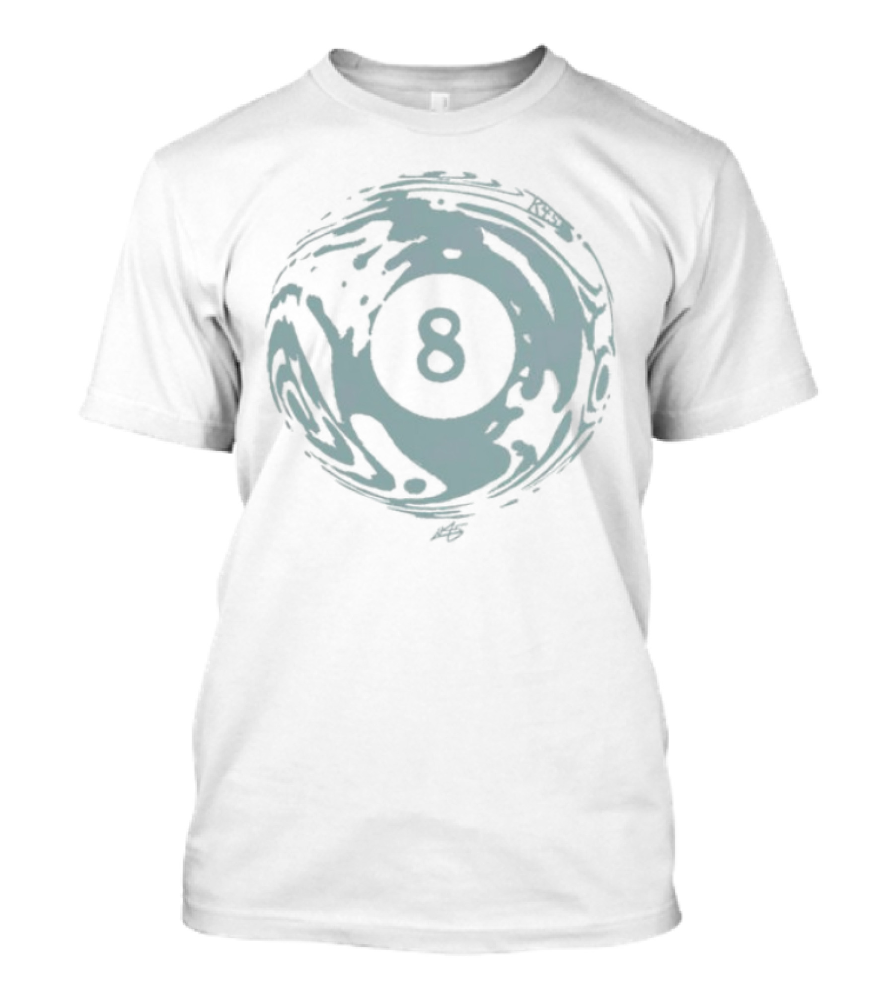 K45ink Uzumaki Swirl 8 Ball Design T-Shirt