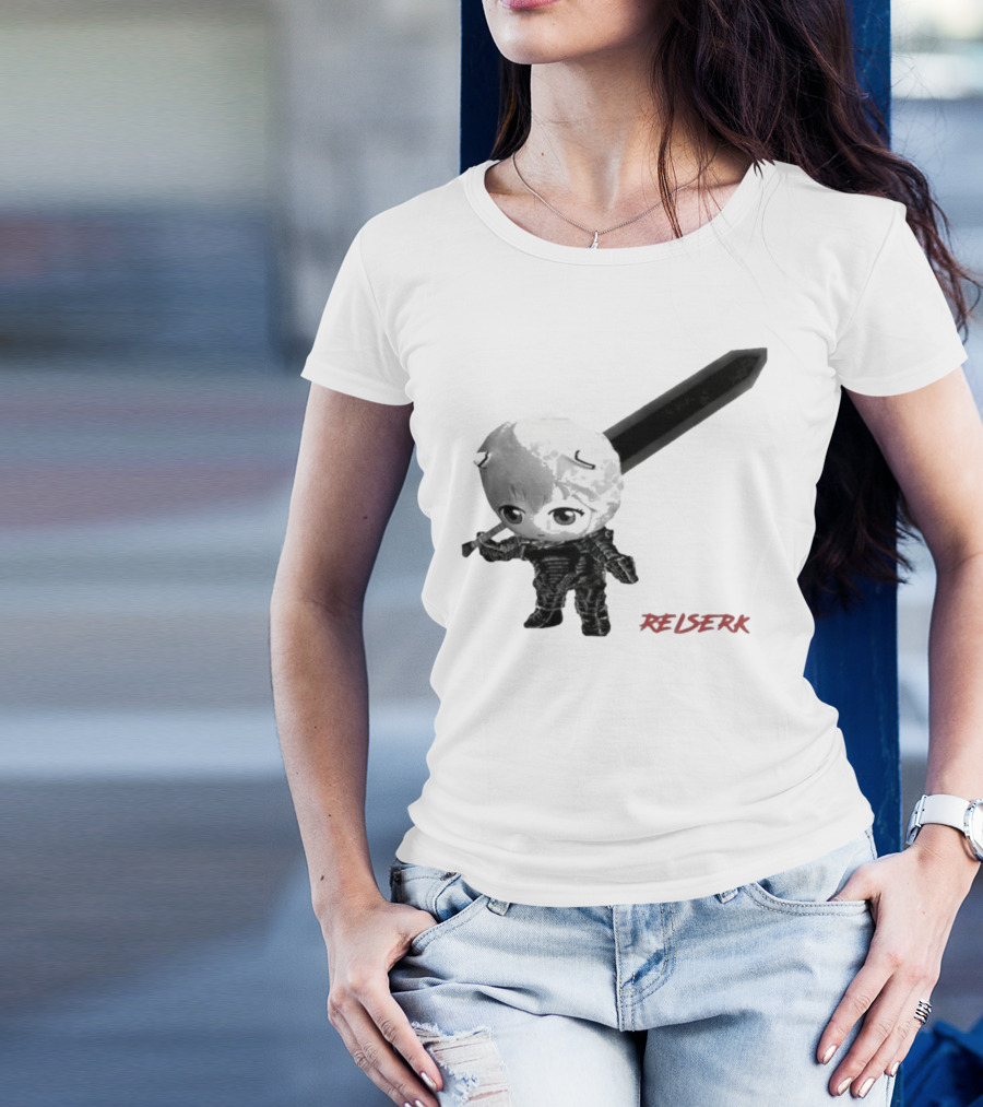 Ayanami Rei X Berserk Rei-Serk Crossover Character With Sword T-Shirt