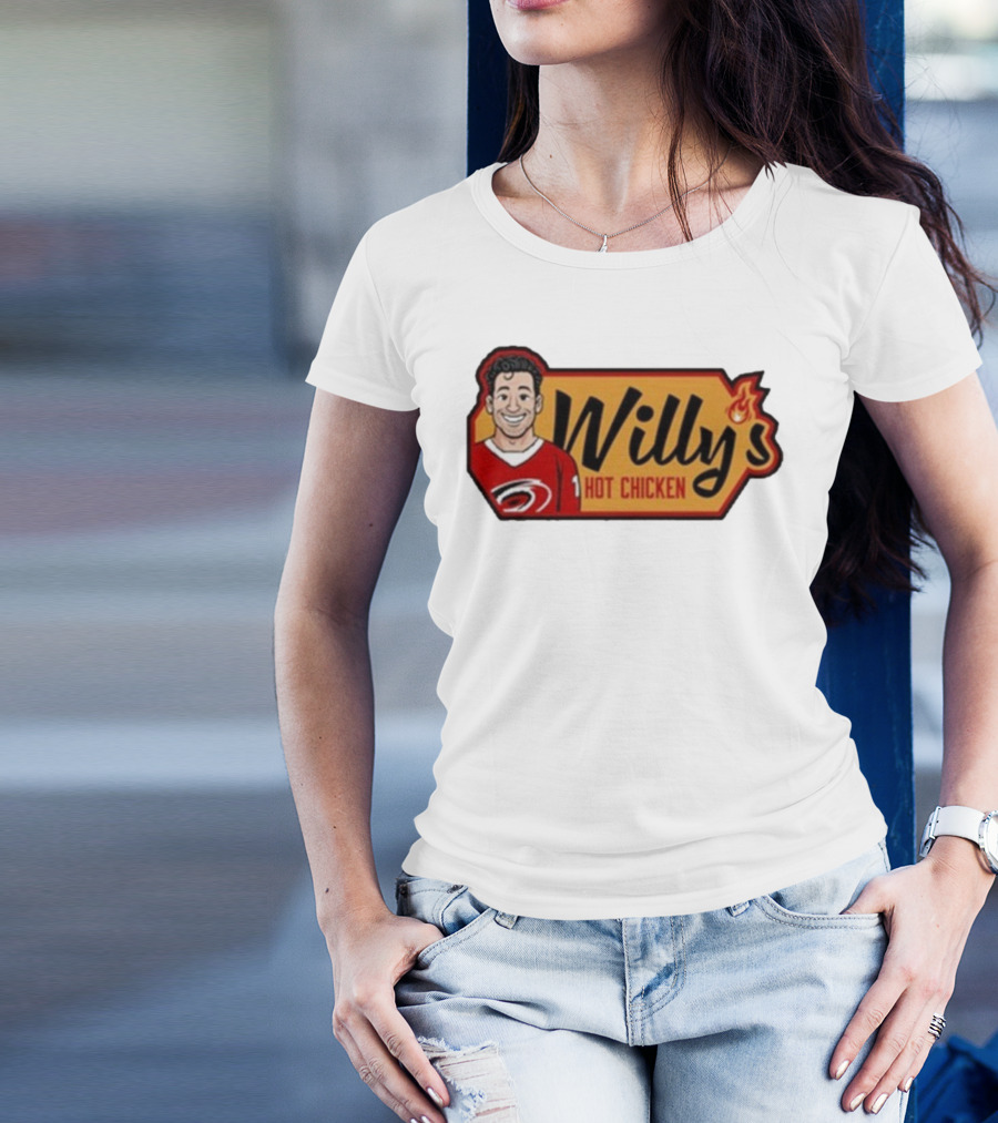 Carolina Hurricanes Willy's Hot Chicken Hockey Theme T-Shirt