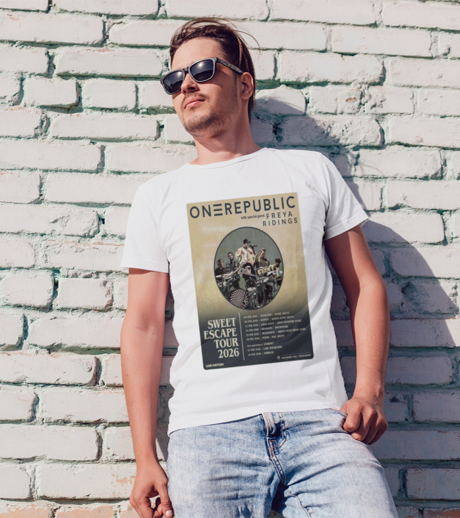 ONEREPUBLIC Sweet Escape Tour Australia New Zealand 2026 Special Guest Freya Ridings T-Shirt
