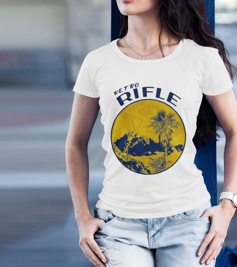 Retro Rifle Desert Oasis Lethal Protector Vintage Style T-Shirt