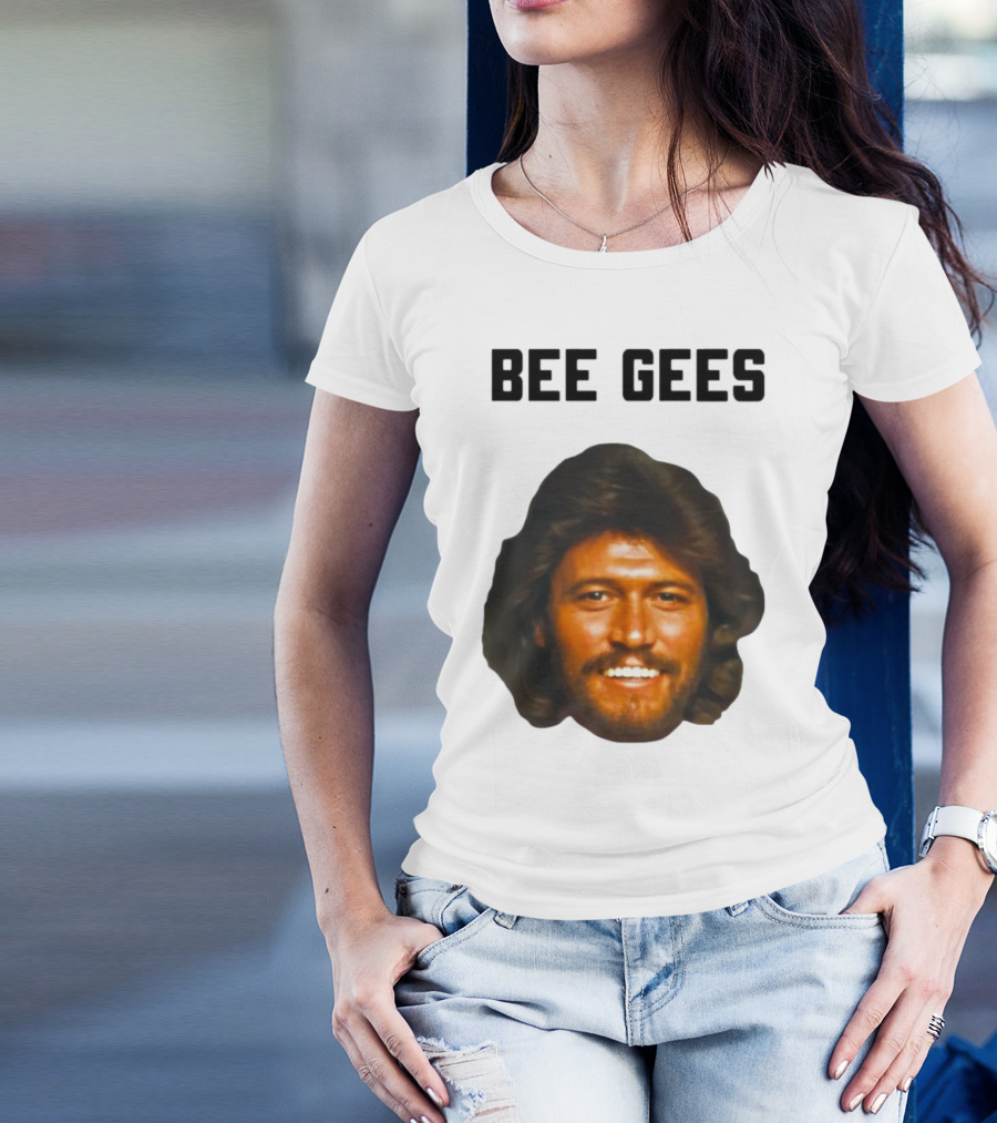 Barry Gibb Bee Gees Iconic Face Retro 70s Style T-Shirt