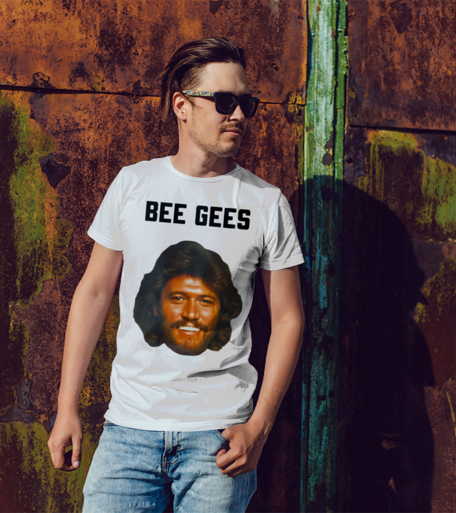 Barry Gibb Bee Gees Iconic Face Retro 70s Style T-Shirt