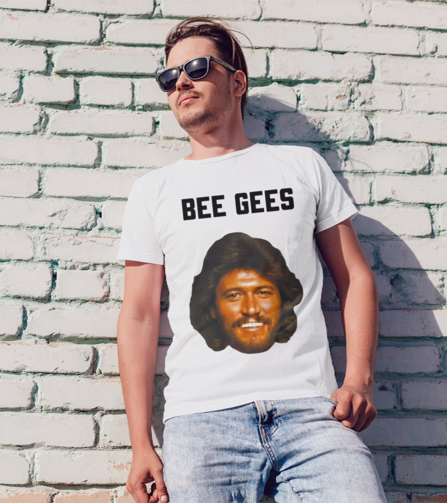 Barry Gibb Bee Gees Iconic Face Retro 70s Style T-Shirt