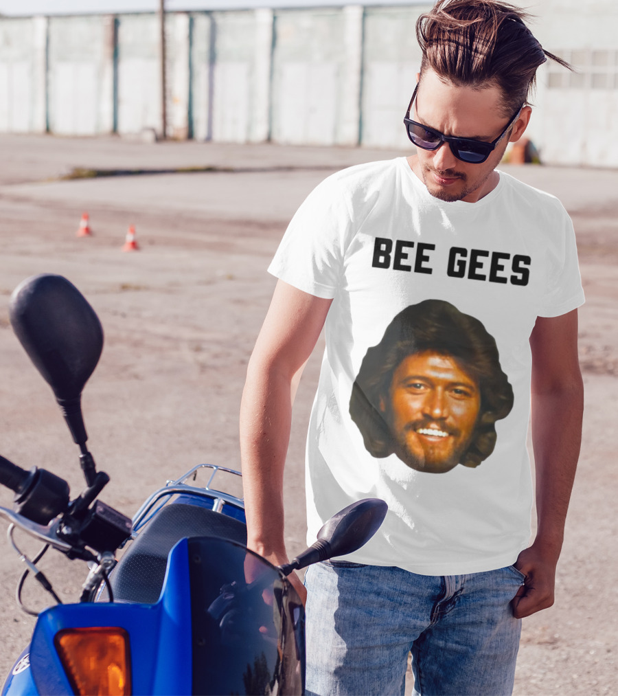 Barry Gibb Bee Gees Iconic Face Retro 70s Style T-Shirt
