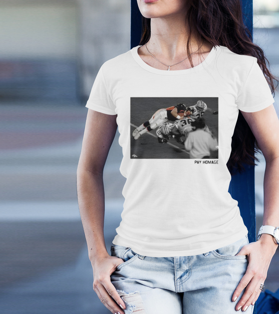 Denver Broncos John Elway Ash Pay Homage Iconic Football Moment T-Shirt