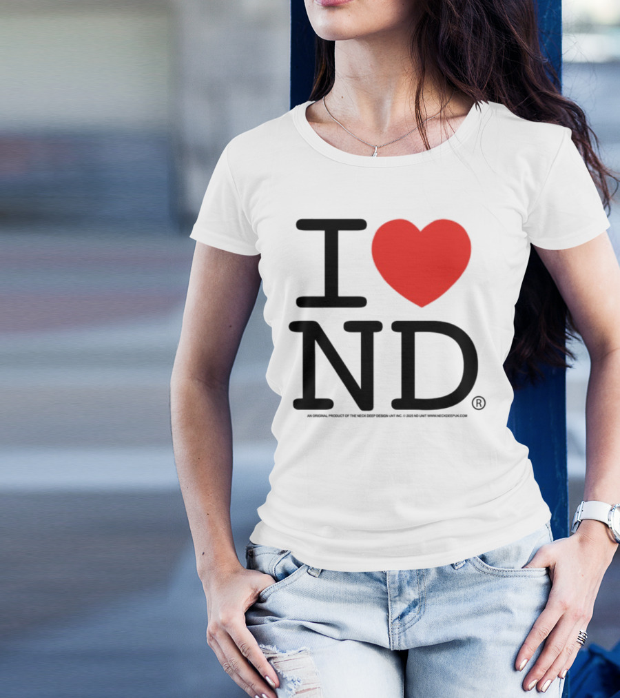 I Heart ND Red Heart Graphic T-Shirt