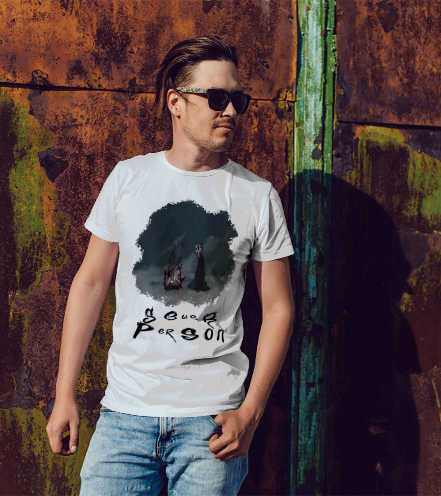 Sewerperson Campfire Mountain Forest Scene T-Shirt