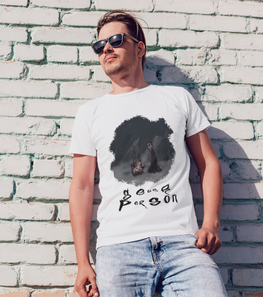 Sewerperson Campfire Mountain Forest Scene T-Shirt