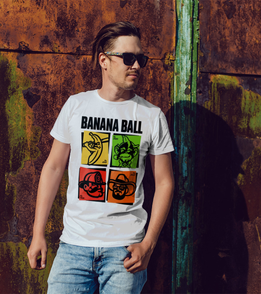 Banana Ball 2025 Cowboy Firefighter Joker Swordsman Icons Est 2016 2020 2024 2025 T-Shirt
