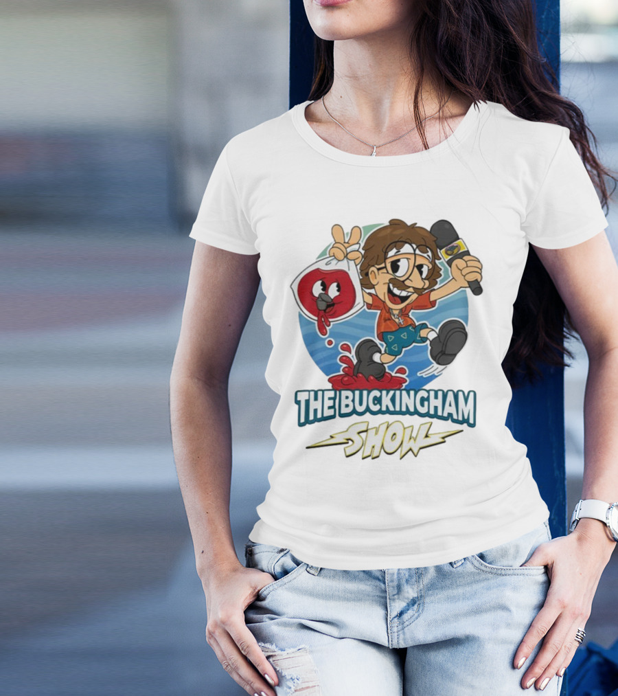 The Buckingham Show Bagged Wine Cartoon Character Fun Adventure T-Shirt