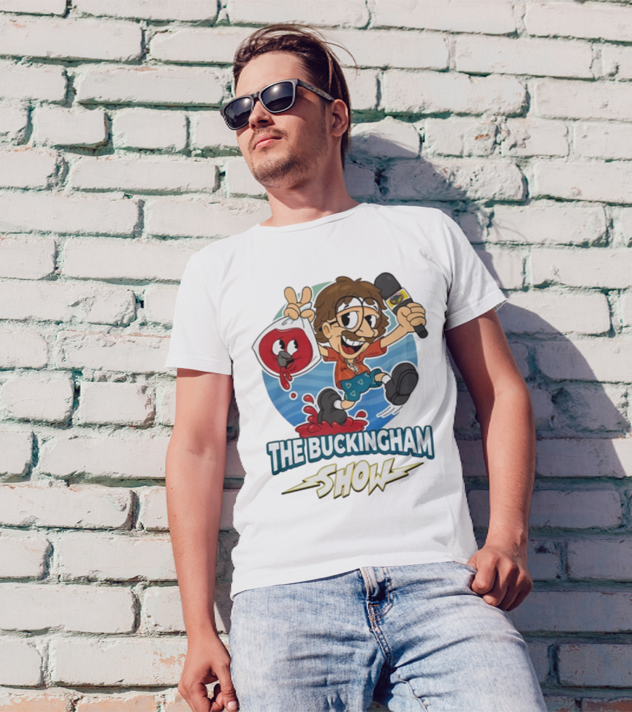 The Buckingham Show Bagged Wine Cartoon Character Fun Adventure T-Shirt