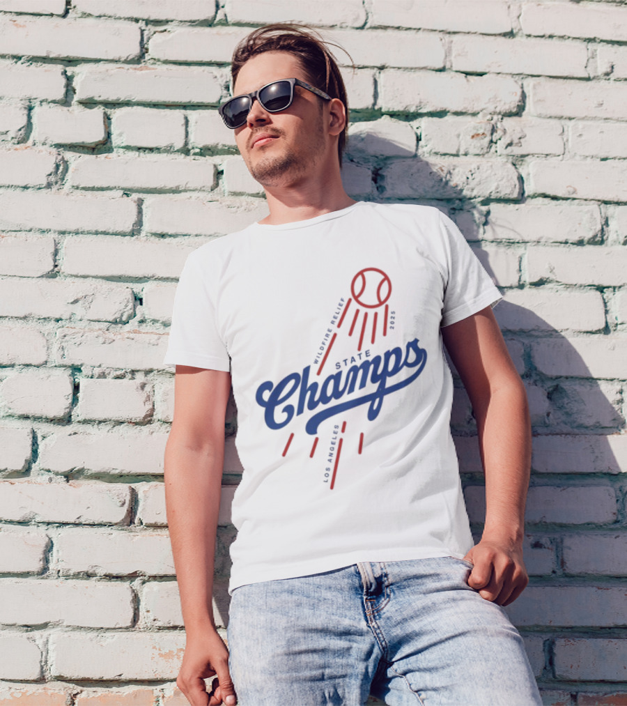 State Champs Wildfire Relief Baseball Event Support T-Shirt