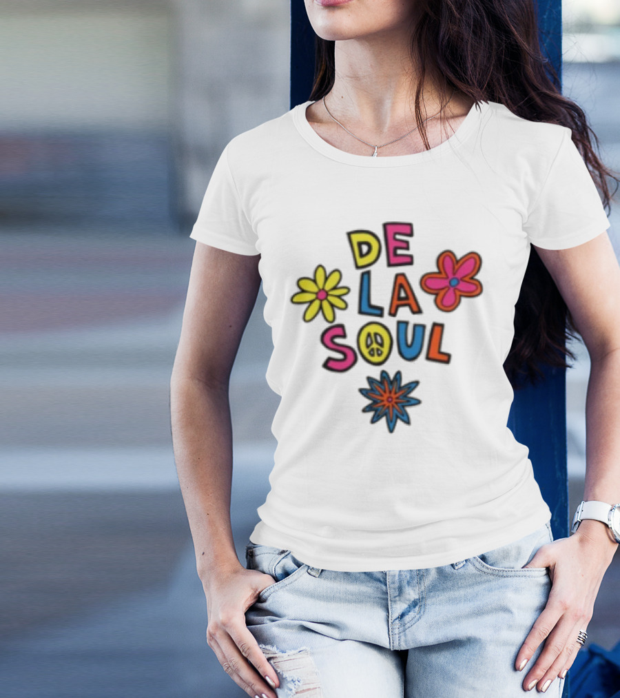 Thank You Dave De La Soul Colorful Flowers Peace Symbol T-Shirt
